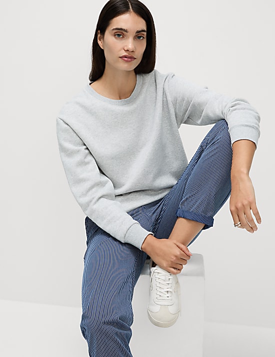 Cotton Rich Striped Slim Fit Chinos