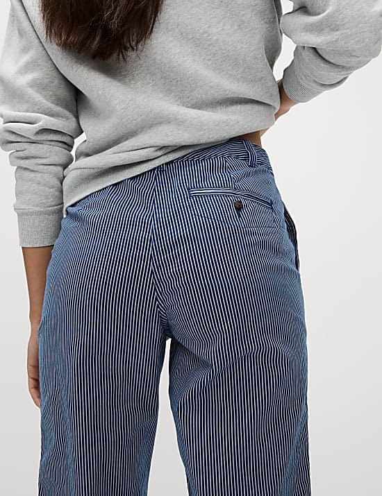 Cotton Rich Striped Slim Fit Chinos