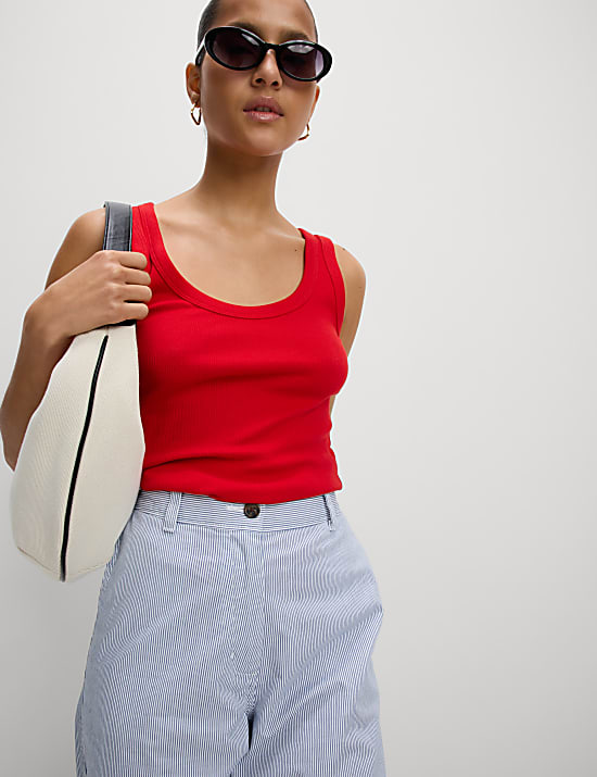 Chinos slim en coton à rayures