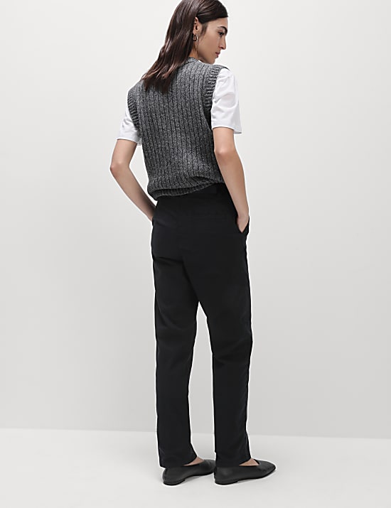 Cotton Rich Straight Leg Ankle Grazer Chinos