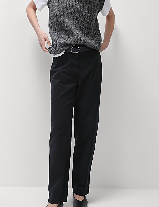 Cotton Rich Straight Leg Ankle Grazer Chinos