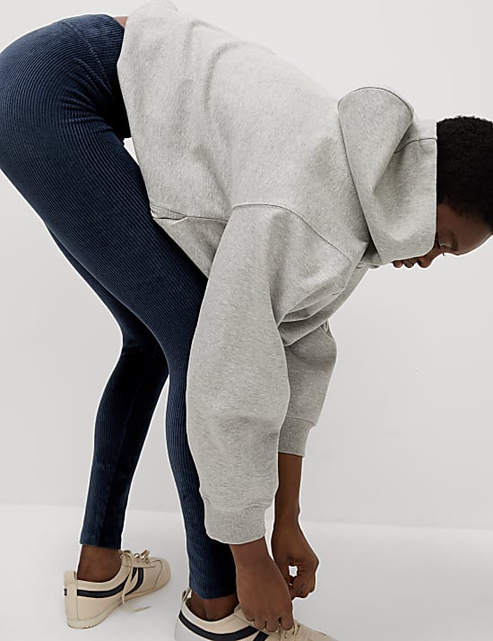 Sztruksowe leginsy z wysoką talią