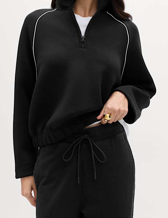 Jersey Denim Wide Leg Joggers