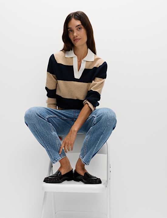 Jean coupe barrel de première qualité à détail pinces