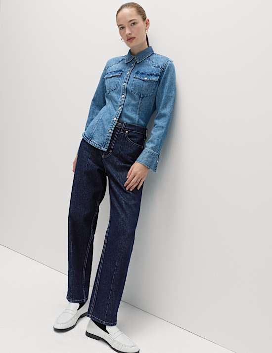 Premium Dart Detail Barrel Jeans