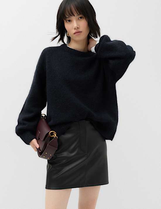 Faux Leather Mini Skirt