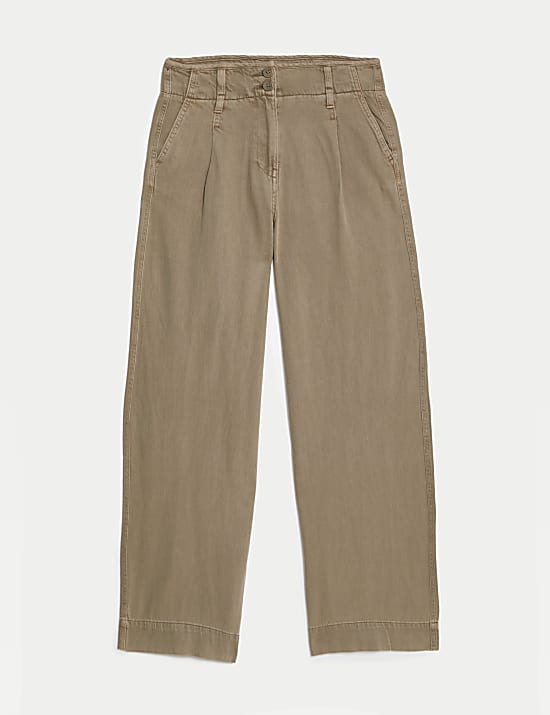 Lyocell&trade; Blend Pleated Wide Leg Trouser