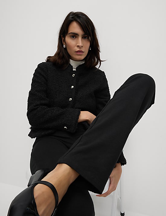 מכנסי טרנינג מבד עשיר בכותנה בגזרת רגל ישרה