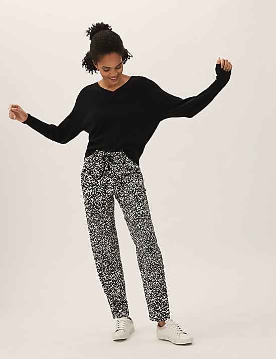 Linen Rich Tapered Ankle Grazer Trousers
