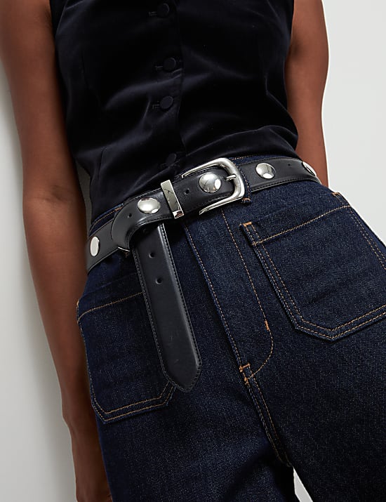 Ψηλόμεσο εβαζέ τζιν με απλικέ τσέπη