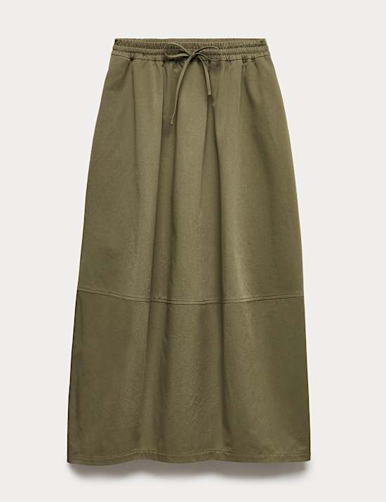 Jupe midi 100 % coton forme cocon