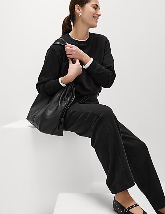 Cotton Rich Barrel Leg Ankle Grazer Joggers