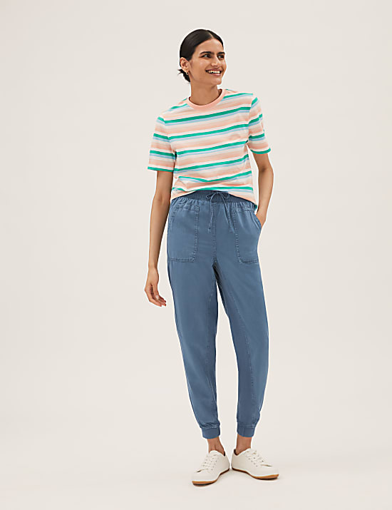 Tencel&trade; Blend Cuffed Ankle Grazer Joggers