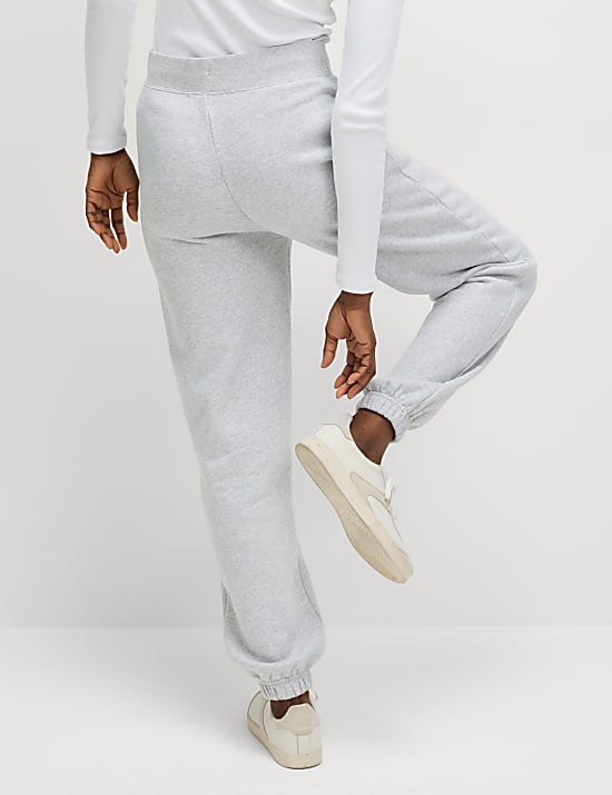 Jogginghose mit B&uuml;ndchensaum, hohem Baumwollanteil und Kordelzug