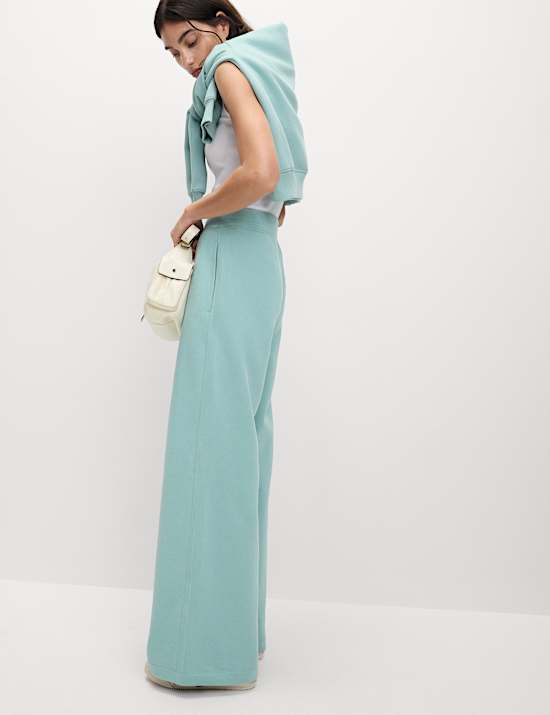 Pantalon de jogging coupe large en coton peign&eacute;