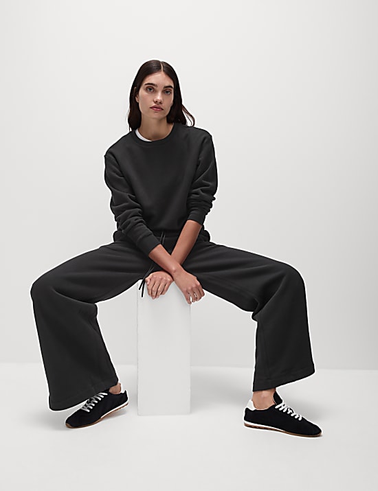 Cotton Rich Brushed Wide Leg Joggers