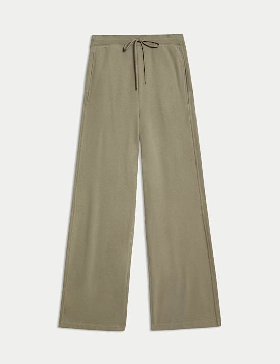 Cotton Rich Brushed Wide Leg Joggers