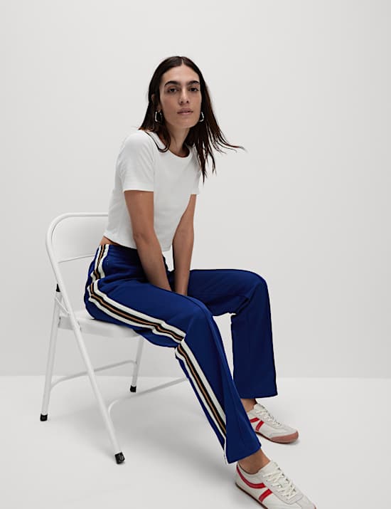 Cotton Rich Retro Side Stripe Joggers