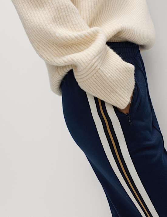 Cotton Rich Retro Side Stripe Joggers