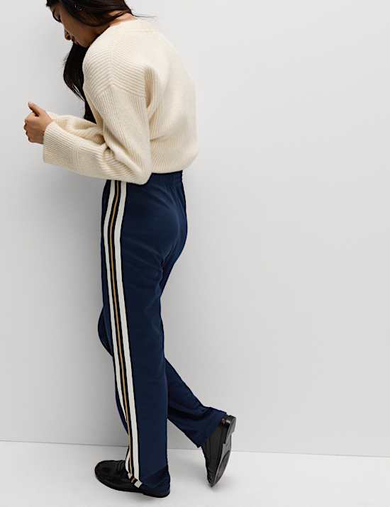 Cotton Rich Retro Side Stripe Joggers