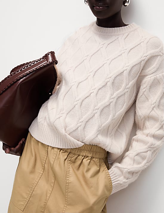 Pure Cotton Pull On Carrot Leg Trousers