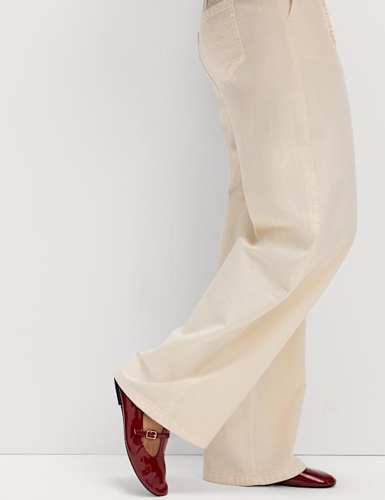 Pantalon jambe large en jean avec cordon