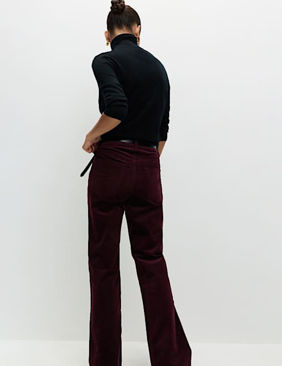 Cotton Rich Cord Flared Slim Fit Trousers