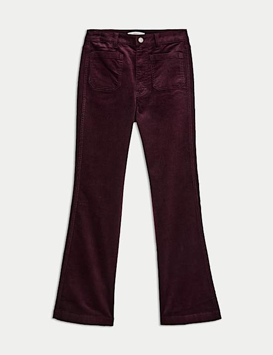 Cotton Rich Cord Flared Slim Fit Trousers