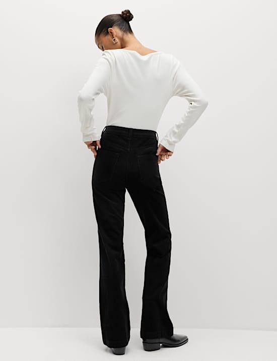 Cotton Rich Cord Flared Slim Fit Trousers