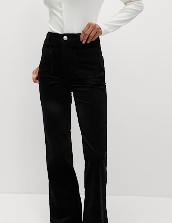 Cotton Rich Cord Flared Slim Fit Trousers