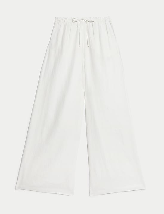 Pure Linen Palazzo Trousers
