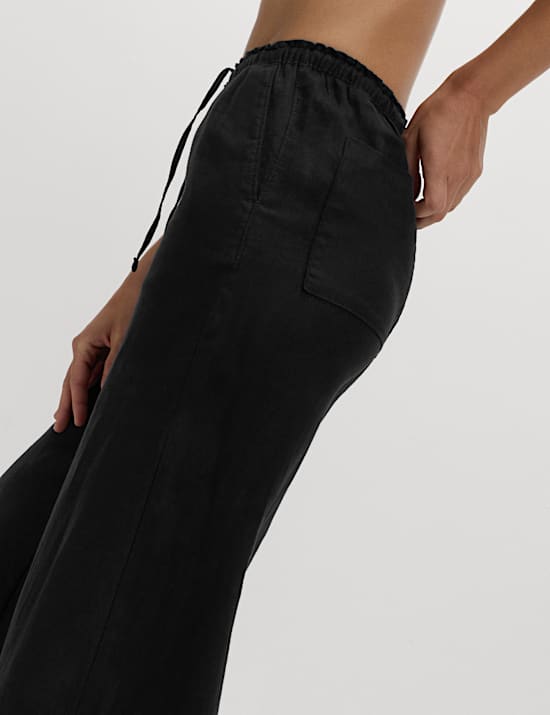 Pantalon palazzo 100 % lin
