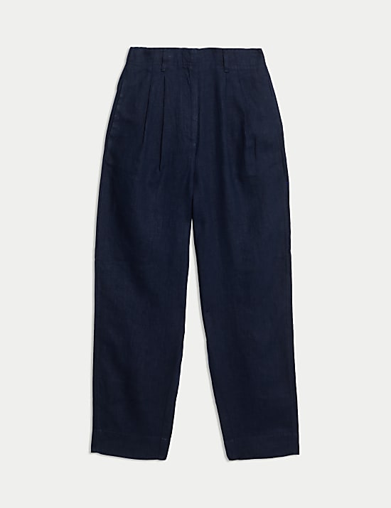 Pure Linen Tapered Trousers