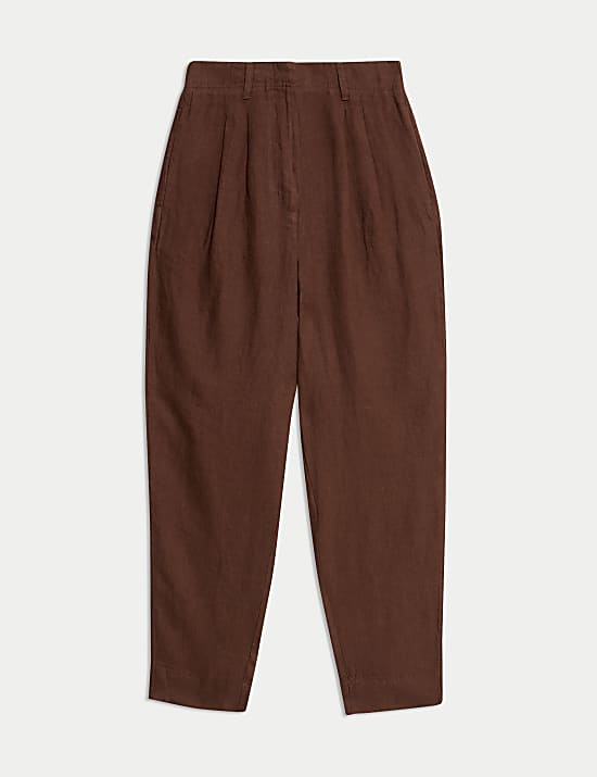 Pure Linen Tapered Trousers