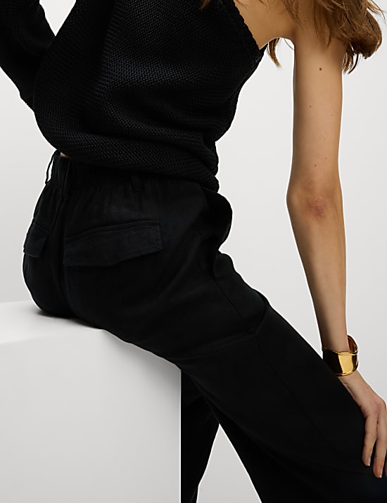 Pure Linen Tapered Trousers