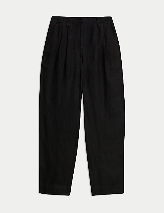 Pure Linen Tapered Trousers