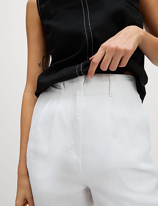 Pure Linen Tapered Trousers