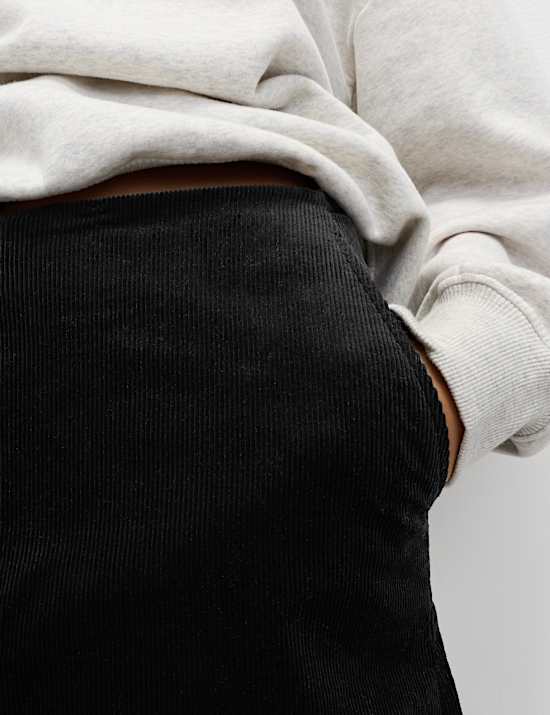 Corduroy minirok met A-lijn