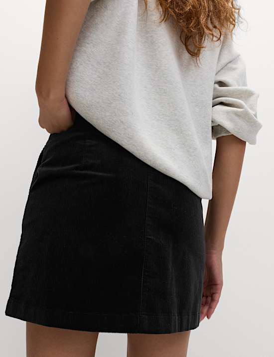 Corduroy minirok met A-lijn