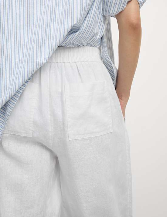 Pure Linen Carrot Leg Trousers