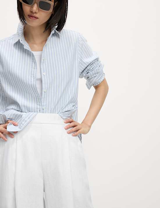 Pure Linen Carrot Leg Trousers