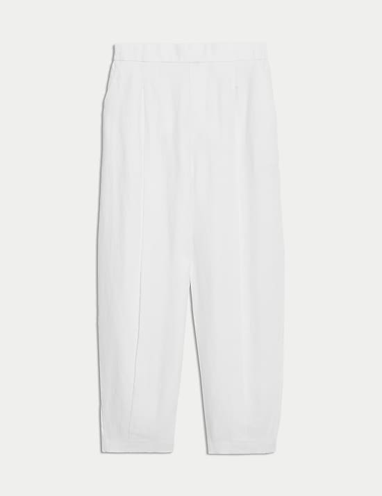 Pure Linen Carrot Leg Trousers