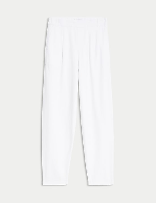 Linen Rich Tapered Trousers