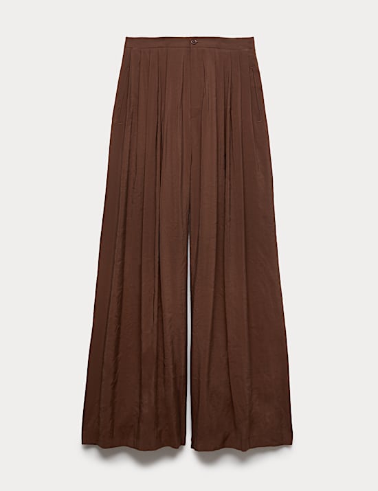 Pleat Front Palazzo Trousers