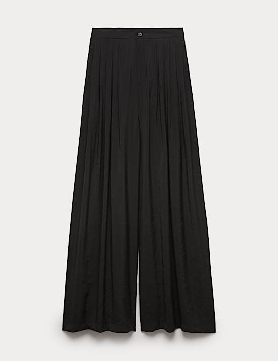 Pleat Front Palazzo Trousers