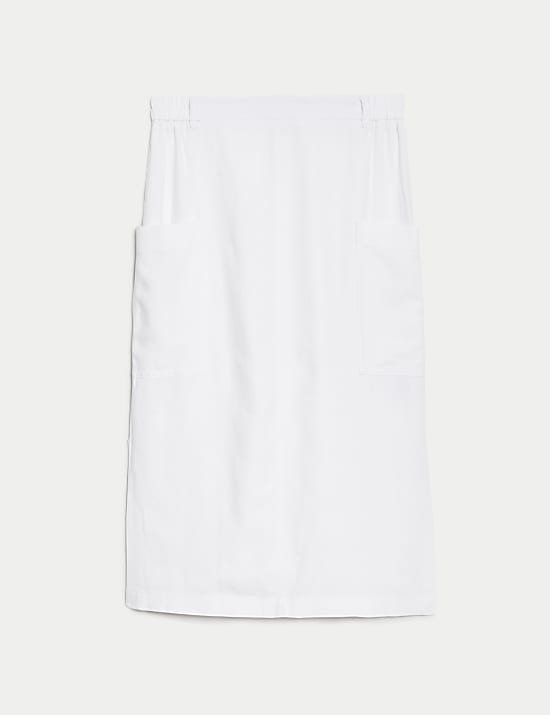 Linen Rich Midi Utility Skirt