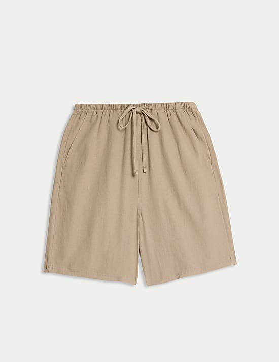 Linen Rich High Waisted Shorts