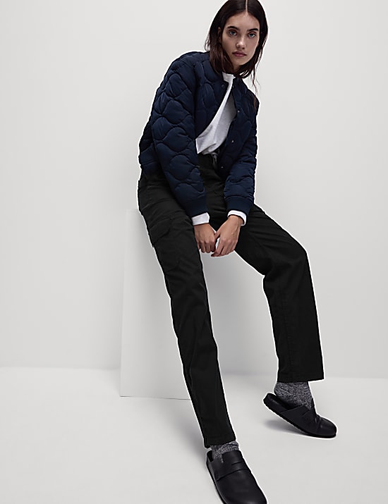 Lyocell Rich Cargo Straight Leg Trousers