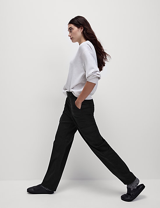 Lyocell Rich Cargo Straight Leg Trousers