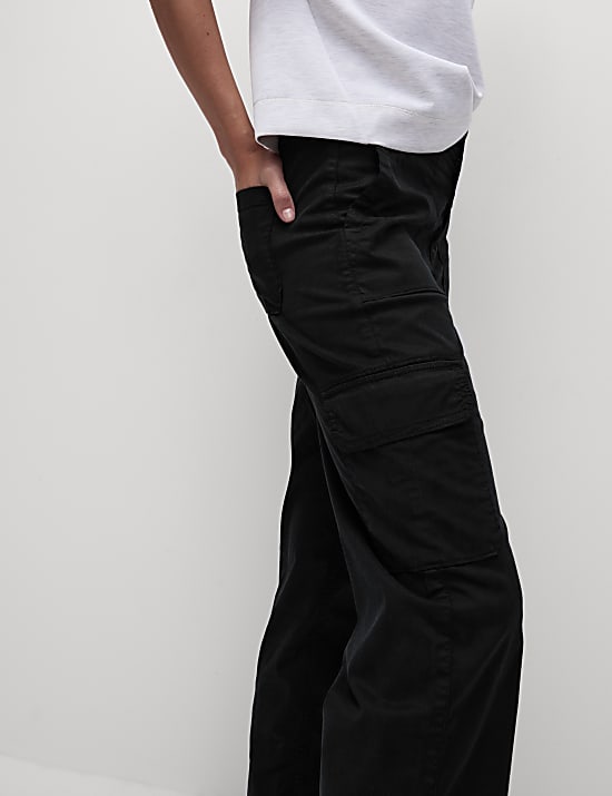 Lyocell Rich Cargo Straight Leg Trousers